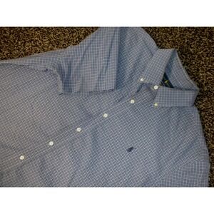 Ralph Lauren Shirt Mens XL Blue Classic Fit Tartan Plaid Button Down Pony Preppy